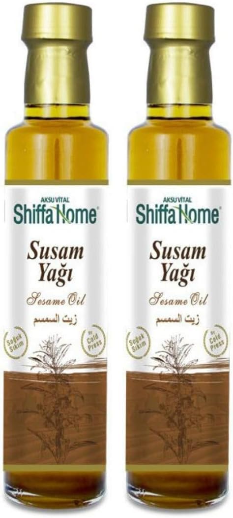 Shiffa Susam Yağı 250 Ml | Soğuk Sıkım%100 Doğal Saf Bitkisel Yağ | Omega, Vitamin ve Mineral Açısından Zengin | Cilt ve Saç Bakım Yağı | Masaj, Mutfak ve Aromaterapi Kullanımı (2 paketi)