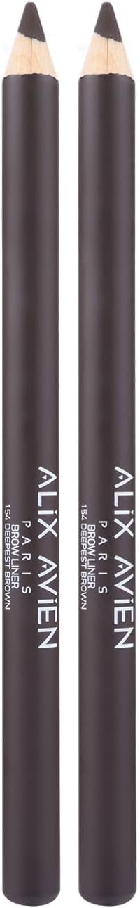 Uzun Süre Kalıcı, Belirginleştirici Şekillendirici Kahve Kaş Kalemi - Brow Liner 154 Deepest Brown (2 paketi)