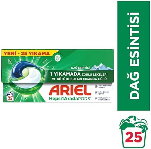 Ariel Hepsi1Arada PODS Kapsül Çamaşır Deterjanı Beyazlar ve Renkliler 25 Yıkama (3 paketi)