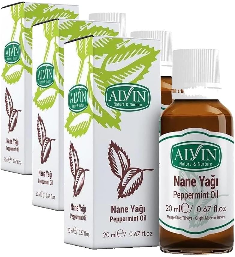 Alvin Nane Yağı Peppermint Oil, Doğal, 20 ml (3 paketi)