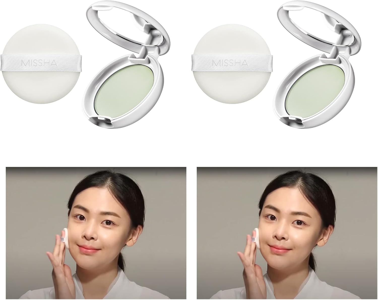 Alternative view of Kızarık Görünümü Azaltarak Makyajı Sabitleyen Ultra Hafif Pudra Airy Pot Pressed Powder (Mint) (2 paketi)