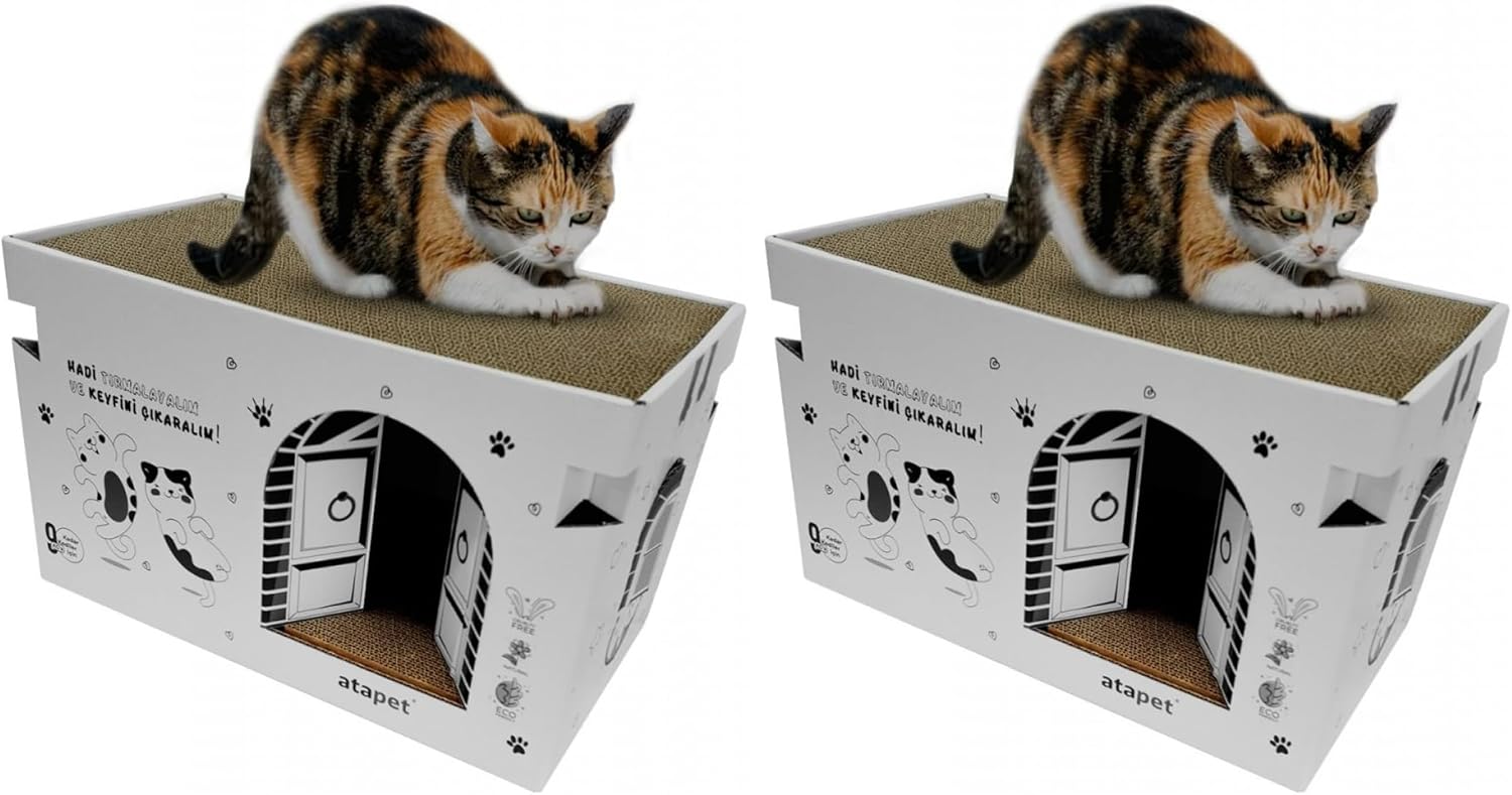 Karton Kedi Tırmalama ve Dinlenme Evi (2 paketi)