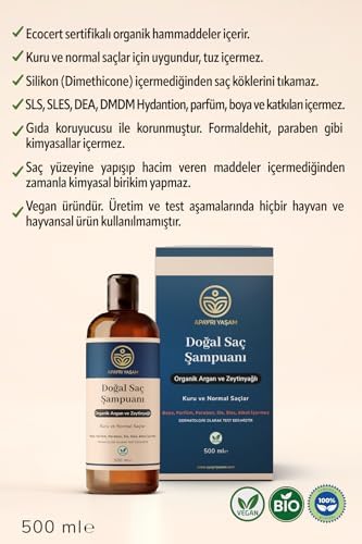 Alternative view of Organik Argan ve Zeytinyağı Özlü Kuru ve Normal Saçlar İçin Besleyici ve Onarıcı Şampuan 500 ML (2 paketi)