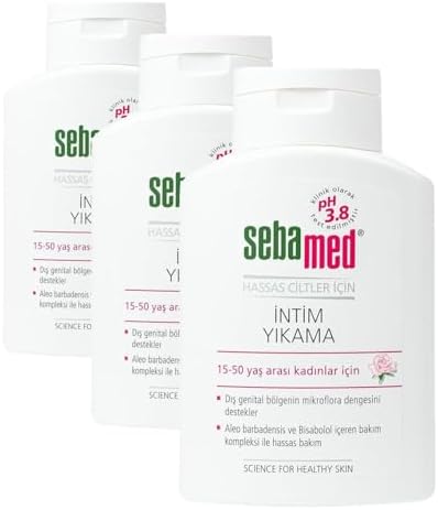 İntim Yıkama Jeli - Hassas Ciltler için ph 3.8 Dış Genital Bölge Temizleyici İntim Bakım Ürünü 200ml (3 paketi)