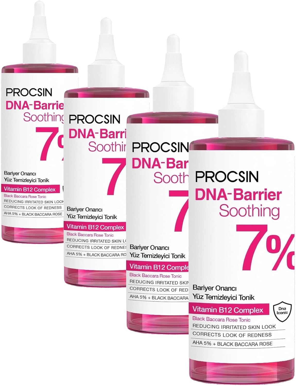PROCSIN DNA-Barrier Soothing Cilt Bariyeri Onarıcı Güçlendirici Yüz Temizleyici Tonik (4 paketi)