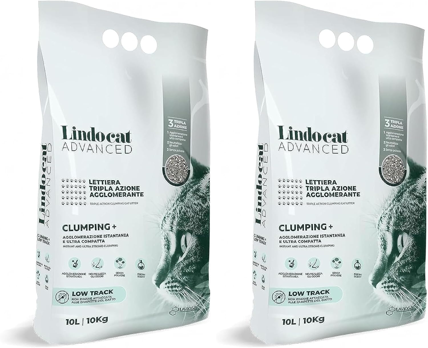 Alternative view of Lindocat Advanced Pati İzi Bırakmayan Ekstra Topaklanan Özel Karışım Kedi Kumu 10 kg (2 paketi)