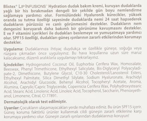 Alternative view of Blistex Lip Infusions Hydration Uzun Süreli Nemlendirici Dudak Bakım Kremi SPF 15 x2