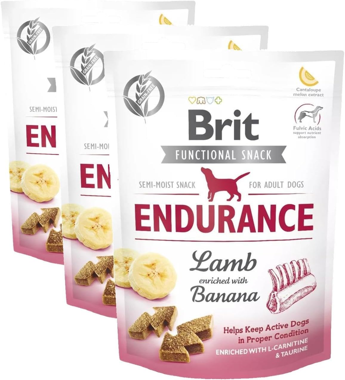Alternative view of Brit Care Functional Snack, Fiziksel Sağlığı Desteklemek İçin, Tahılsız, Kuzu Etli Ve Muzlu, Fonksiyonel Yetişkin Köpek Ödülü, 150 g (3 paketi)