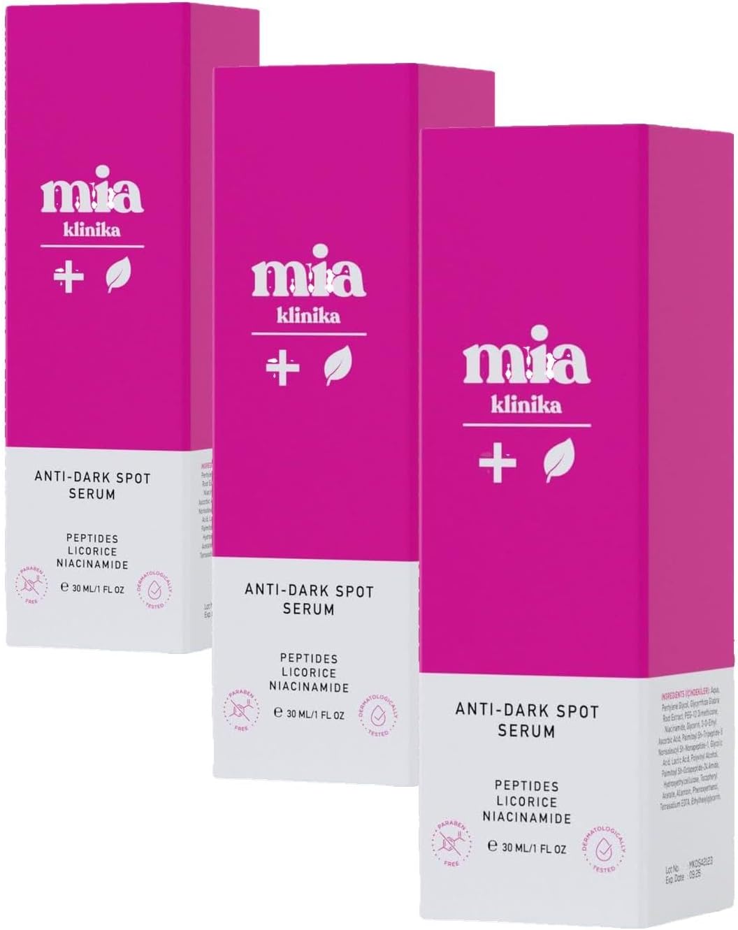 Mia Klinika Cilt Tonu Eşitlemeye Yardımcı Aydınlatıcı Leke Serumu 30 ml (3 paketi)