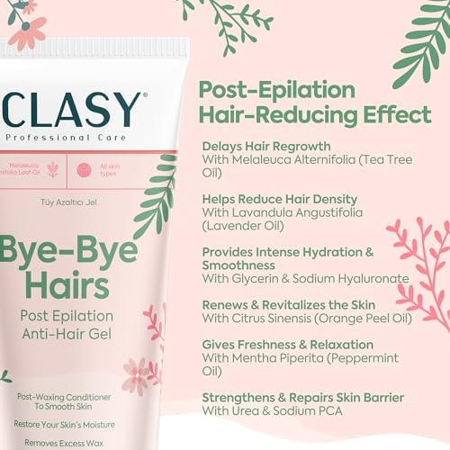 Bye-Bye Hairs Tüy Azaltıcı Jel – Epilasyon Sonrası Ağda Bakım Kremi – Nemlendirici ve Tüy Geciktirici Jel – Bacak, Bikini, Koltuk Altı İçin Uygun – Tüm Cilt Tipleri, 100 ml (3 paketi)