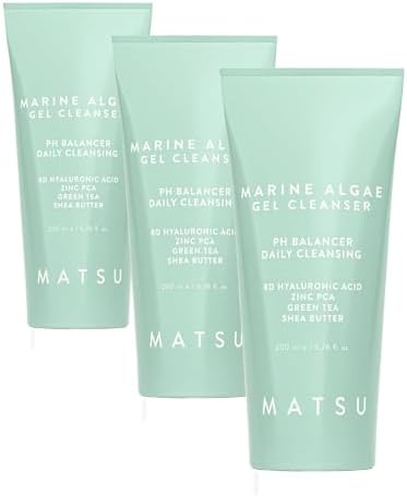 Matsu Professional Algae, Sebum Dengeleme Günlük Yüz Temizleme Jeli, 200 Ml (3 paketi)