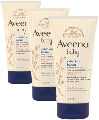 Baby Rahatlatıcı Bakım Kuru ve Hassas Ciltler için Emollient Cream 150 ml (3 paketi)