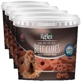 Reflex Biftekli Yarı Yumuşak Küp Köpek Ödül Maması 500gr (4 paketi)