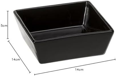 Altair 14 Seramik Kedi ve Köpek Mama Kabı, 14 x 14 x 5 cm, 0,5 L, Siyah (3 paketi)