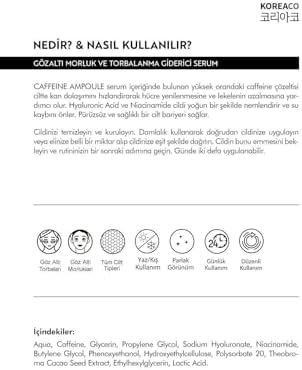 Caffeine Ampoule Gözaltı Torba ve Koyu Halka Karşıtı (4 paketi)