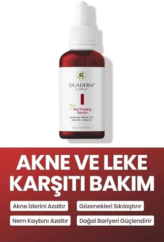 Alternative view of Duaderm Kırmızı Peeling Serum, AHA%10 + BHA%2 + E Vitamini%1, Akne Karşıtı ve Onarıcı, 30 ml (2 paketi)