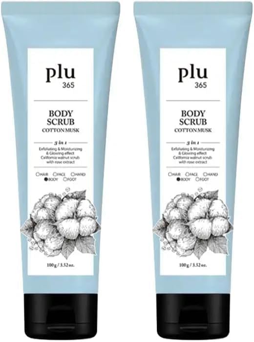 Plu 365 Body Scrub Musk 100 gr Pamuk Çiçekli Vücut Peelingi (2 paketi)