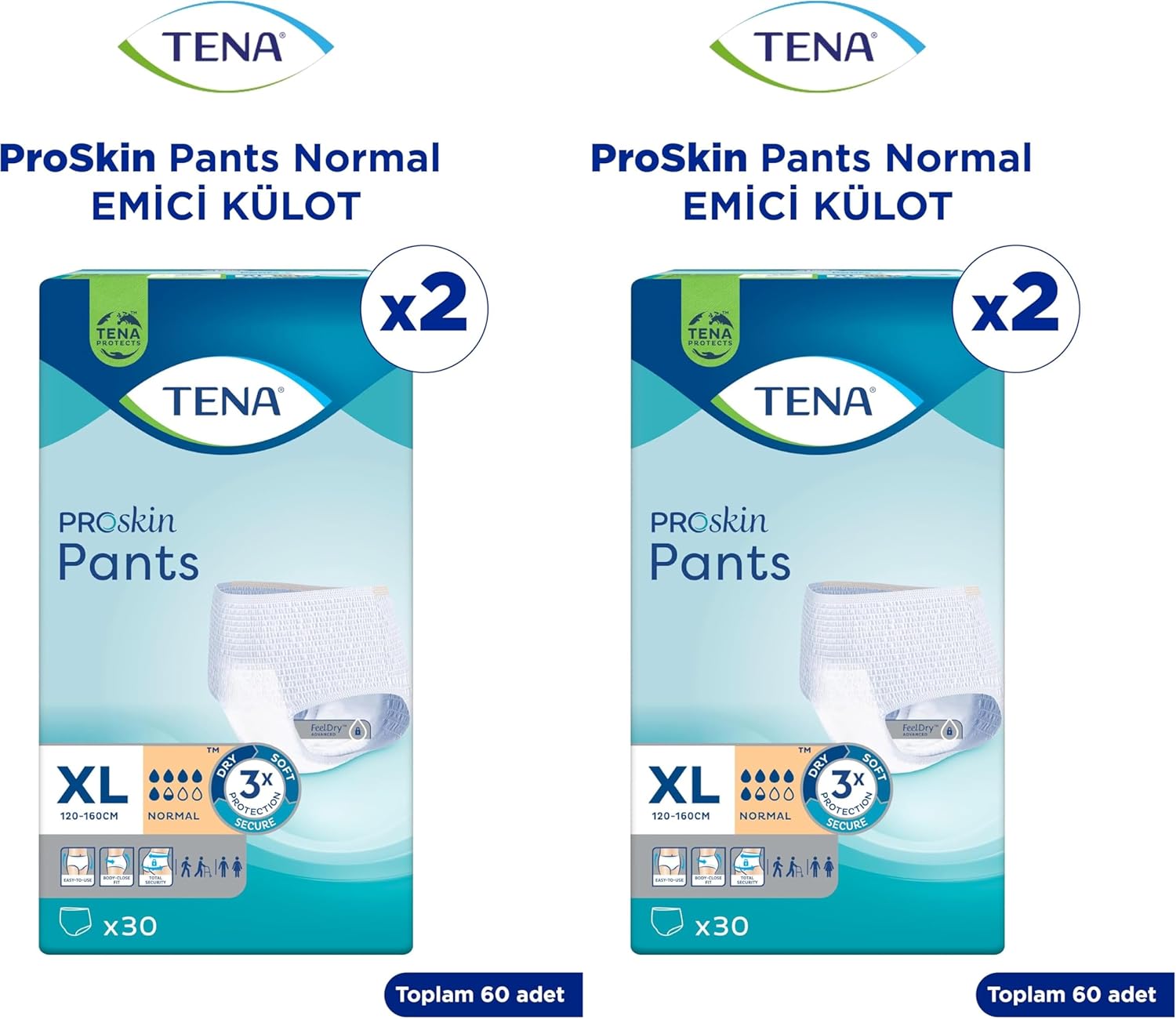 Alternative view of Tena Pants Normal XL 2X30P,Int,Prot Emici Külot (2 paketi)