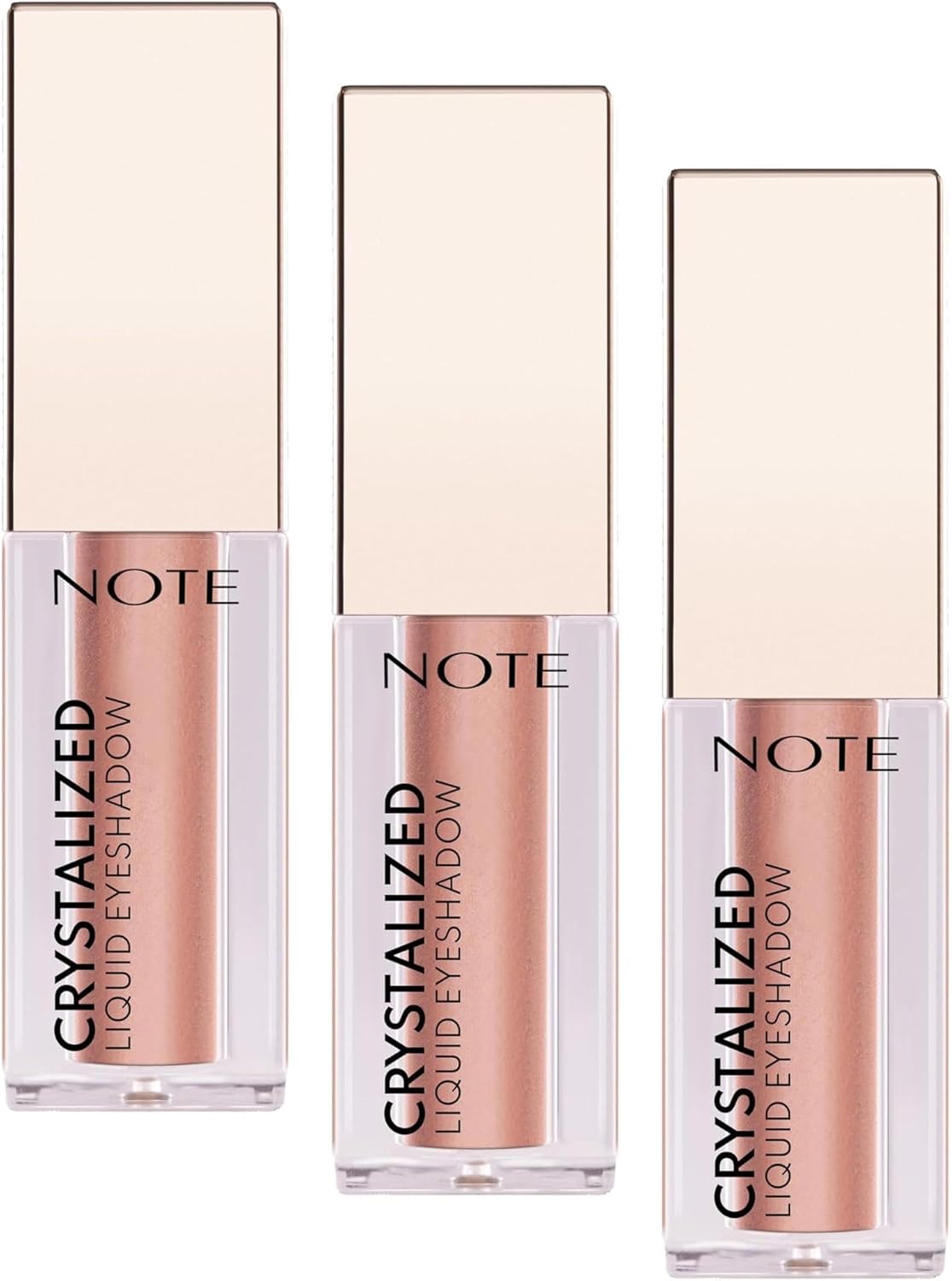 Cosmetics Crystalized Eyeshadow Likit Metalik Göz Farı, 01 Soft Elegance (3 paketi)