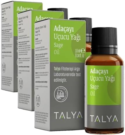 Adaçayı Uçucu Yağı,%100 Saf Ve Doğal, 10 ml (3 paketi)