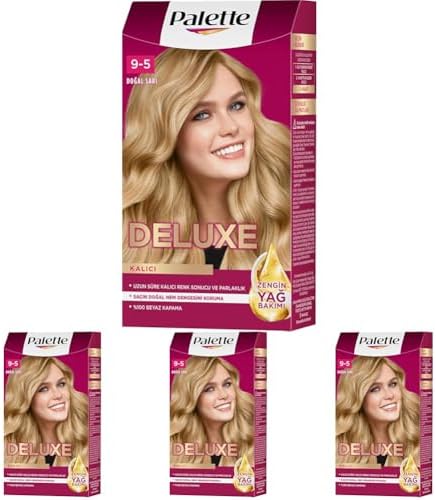 Deluxe Saç Boyası 9-5 Doğal Sarı 50 Mililitre (4 paketi)