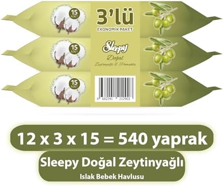 Alternative view of Pamuk Zeytin Cep Mendili 12x3x15 (540 Yaprak) (3 paketi)