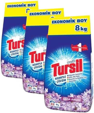 Tursilmatik Leylak Bahçesi Toz Çamaşır Deterjan 8 kg, Leylak Bahçesi 8kg (3 paketi)