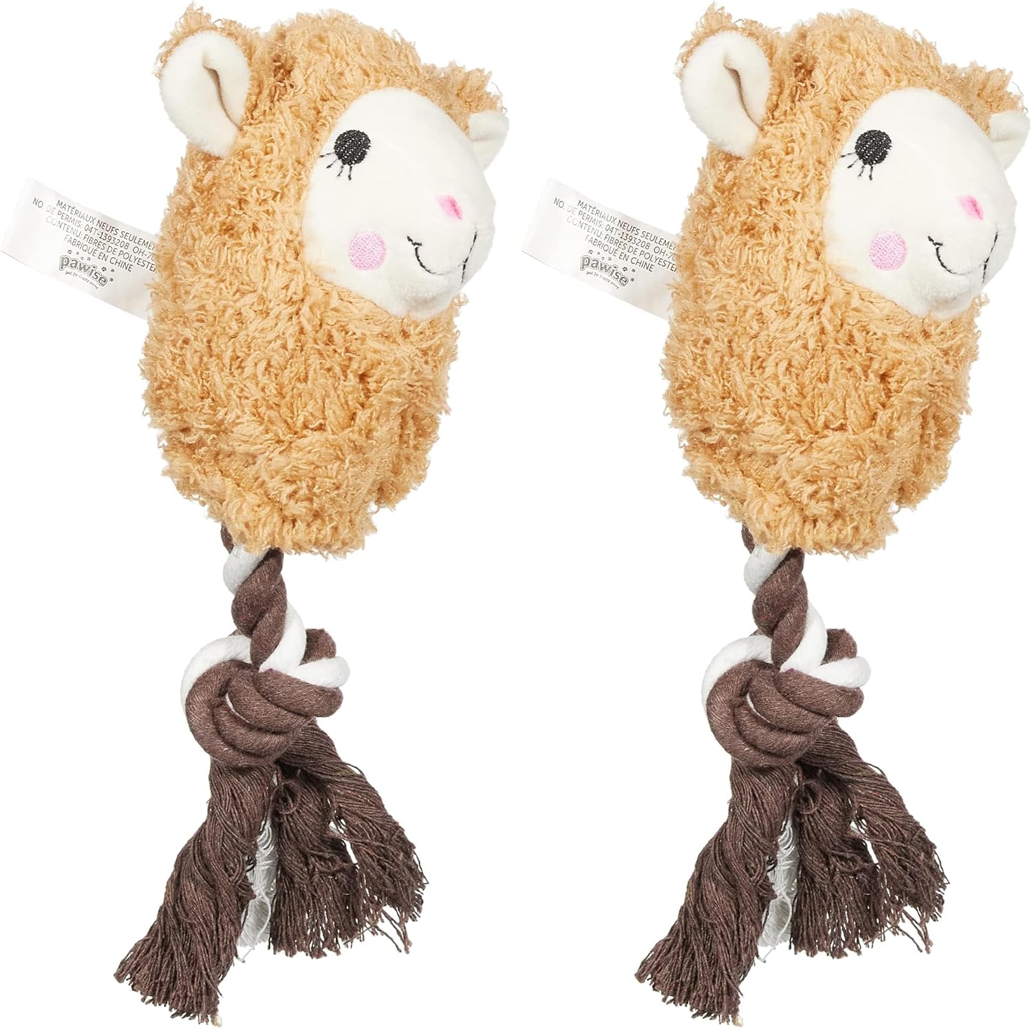 Alternative view of Pawise Llama W/Rope Köpek Oyuncağı (2 paketi)