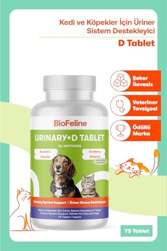 Urinary+D Tablet (Kedi Ve Köpekler İçin İdrar Yolu Düzenleyen Bağışıklık Sistemi Güçlendirici Tablet) (3 paketi)