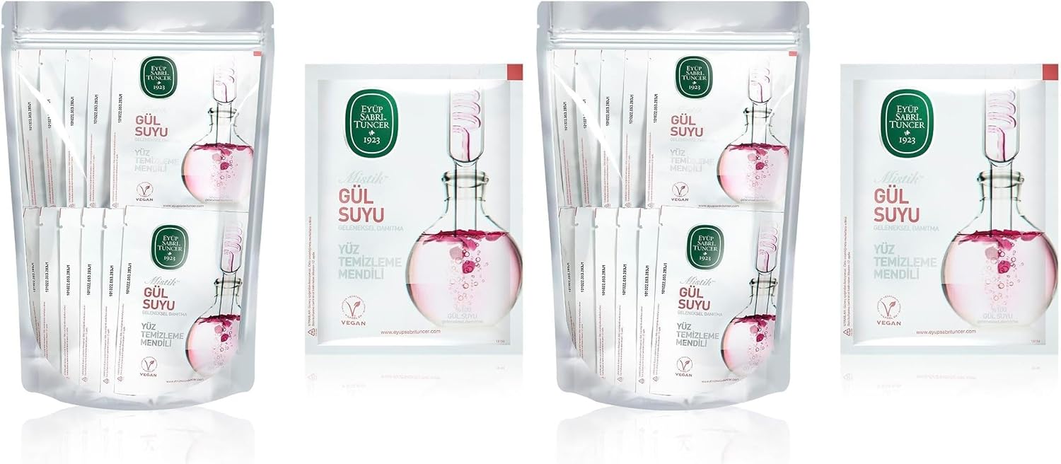 Alternative view of Mistik Gül Suyu Yüz Temizleme Mendili 30lu Doypack Poşet 9,3 X 12,5 Büyük Boy (2 paketi)
