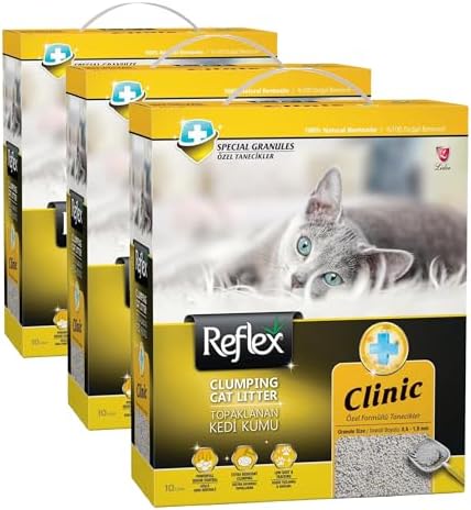Reflex Klinik (Özel Formüllü Tanecikler) Topaklanan Kedi Kumu 10 Lt (3 paketi)