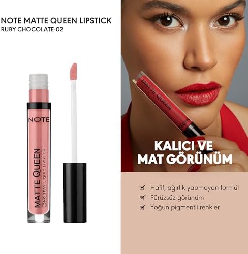 Alternative view of Cosmetics Lipstick 02 Ruby Chocolate Kalıcı Likit Ruj, Pembe (2 paketi)