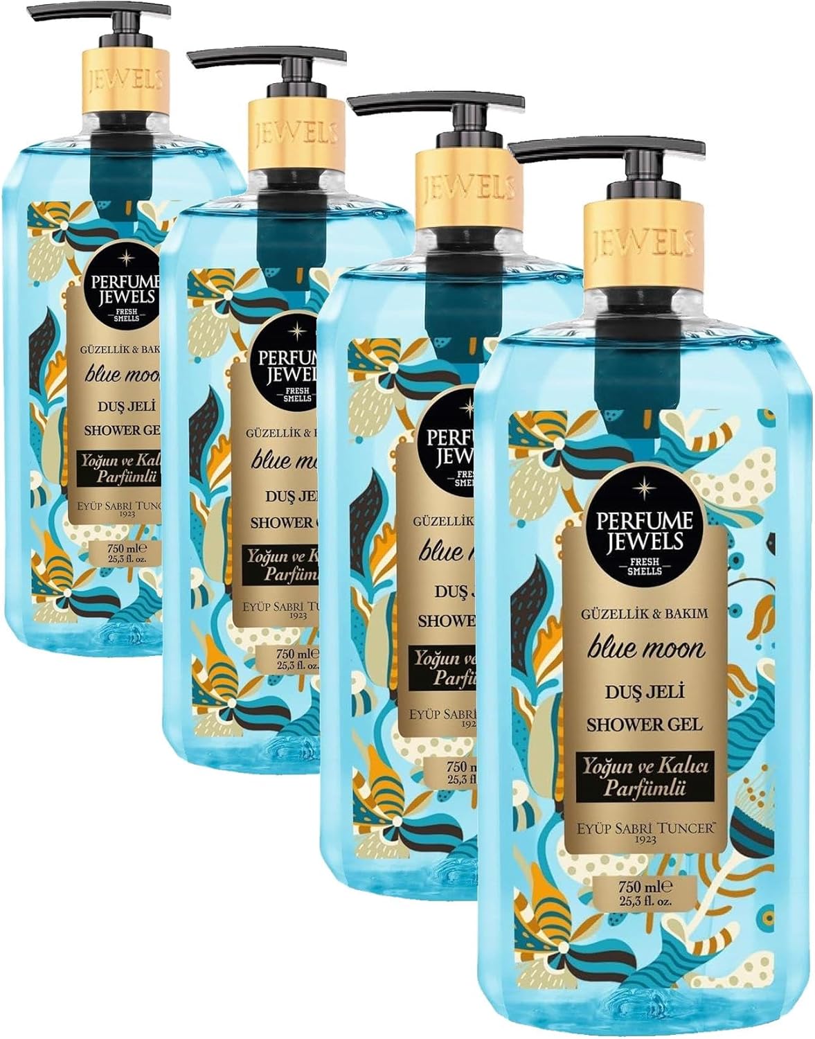 Pj Duş Jeli Blue 750 Ml Pet Şişe (4 paketi)
