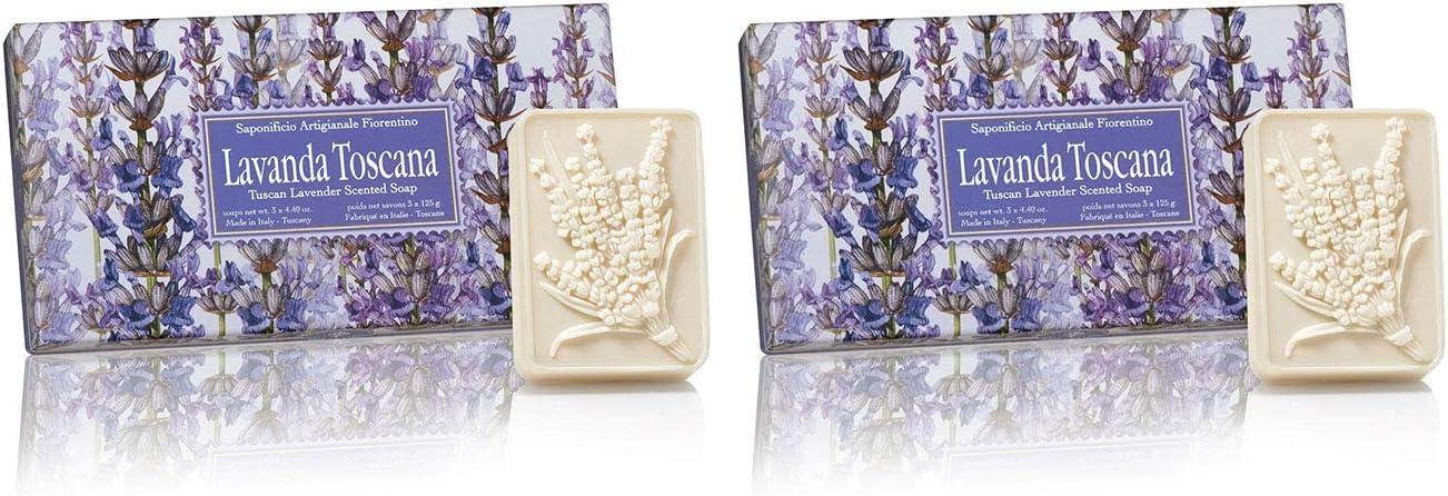 Saponificio Artigianale Fiorentino Sabun 3x125 Gr -Tuscan Lavender (2 paketi)