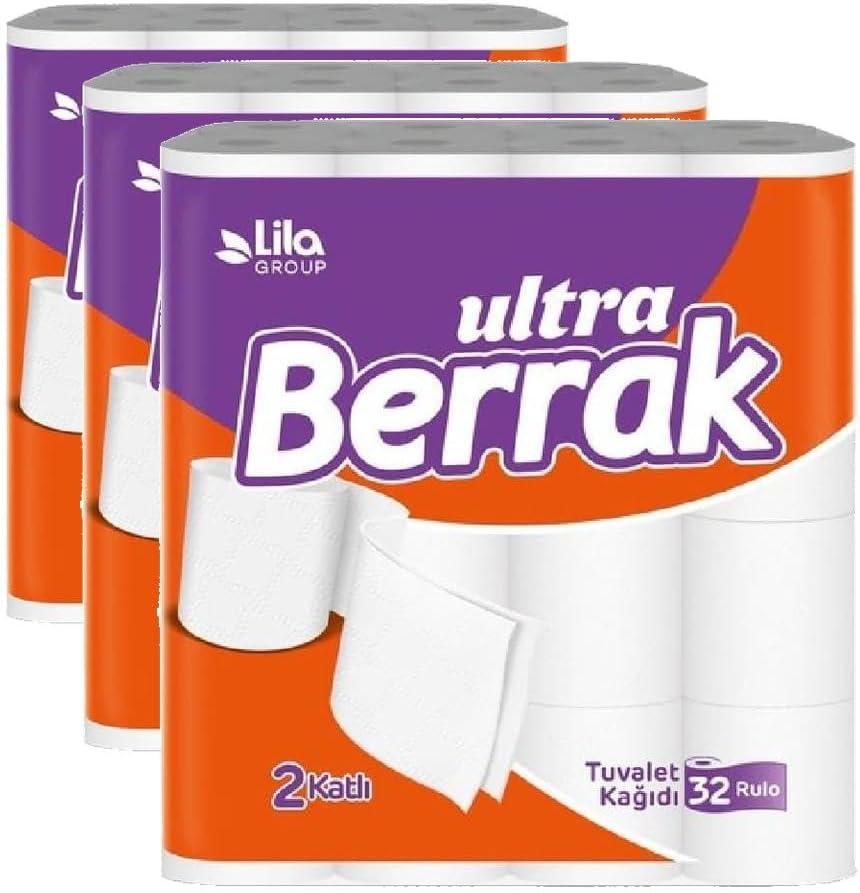 Berrak 2 Katlı Tuvalet Kağıdı 32'li (3 paketi)