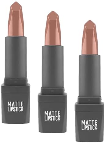 Yoğun Renk Veren Uzun Süre Kalıcı Nemlendirici Kadifemsi Mat Ruj - Lipstick 402 Nude (3 paketi)