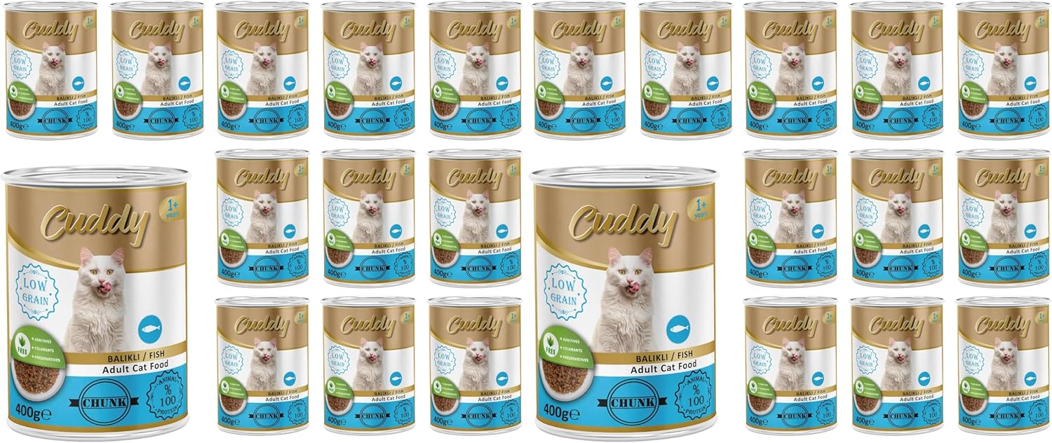 Cuddy Yetişkin Kedi Balıklı ve Jöleli Konserve Mama 400 Gr x 12 adet (2 paketi)
