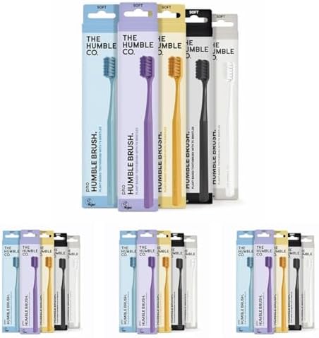 The Humble Co. - Humble Brush Adult Soft - 7.000 Kıl İçeren Bitki Bazlı Diş Fırçası (Renk Asortili) (4 paketi)