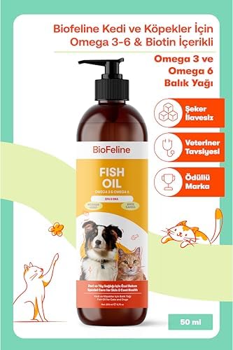 Alternative view of Biofeline Fish Oil ve Omega 3 ve 6 İçerikli Balık Yağı ve Kedi ve Köpekler İçin Tüy ve Genel Sağlık Destekleyici (2 paketi)