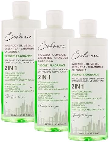 Alternative view of Soho N.Y.C. Vegan Çift Fazlı Duş Jeli Ve Yoğun Nemlendiricili Vücut Yağı-Jadore 390 Ml (3 paketi)