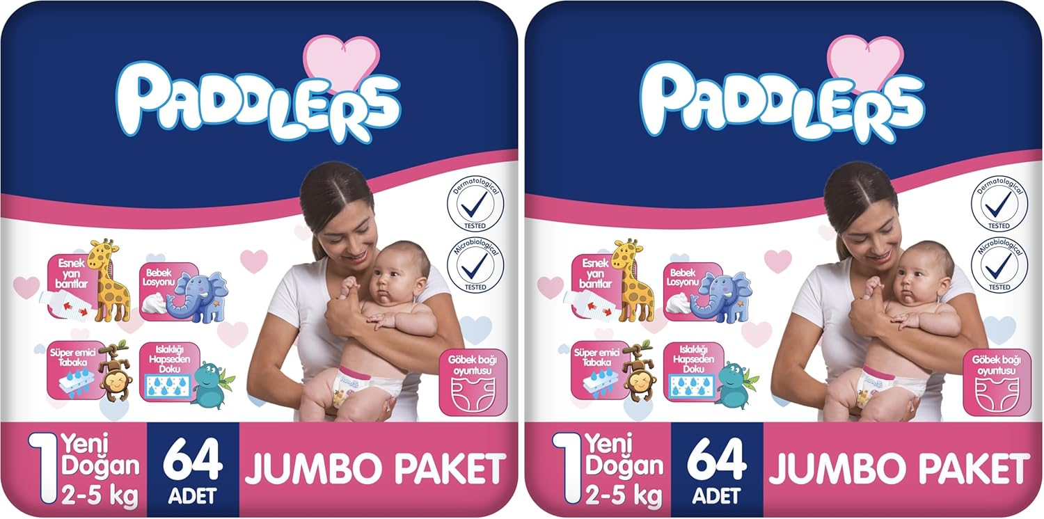 Yenidoğan Bebek Bezi 1 Numara (2-5 Kg) 64 Adet – Paket (2 paketi)