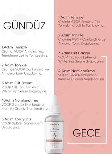 VOOP Whitening, Cilt Tonu Eşitleyici, Koyu Leke Karşıtı Serum 30 ml (4 paketi)