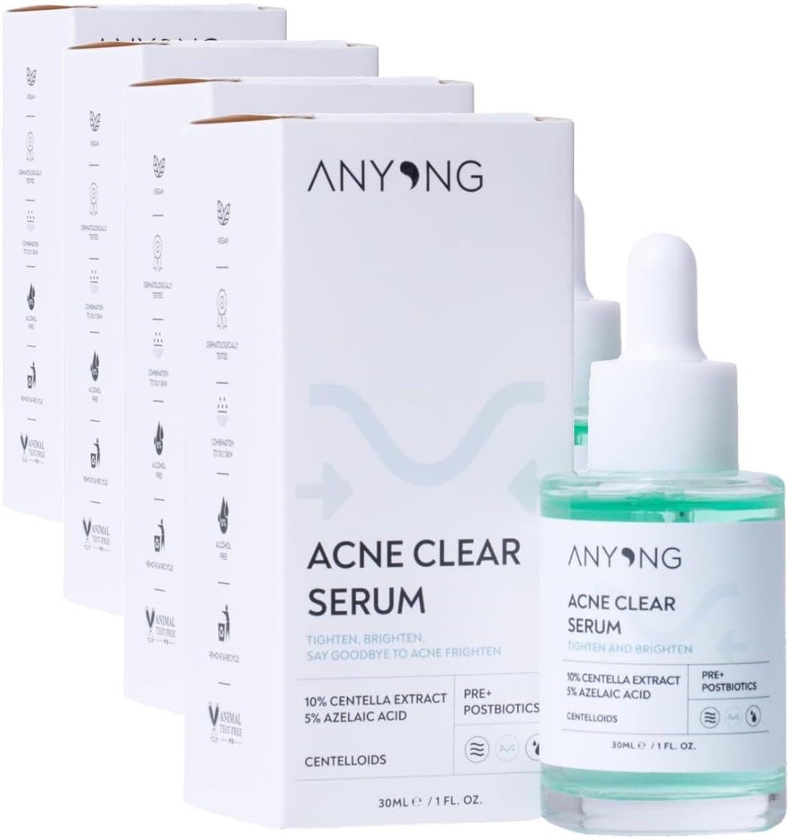 Alternative view of Anyong Sivilce Karşıtı, Yatıştırıcı Azelaik Asit%5 Serum 30 ml (Centella Özü & Prebiyotik) (4 paketi)