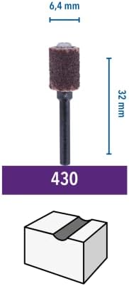 430 Zımpara Bandı ve Mandren Aksesuar Seti, Ahşap ve Plastikte, 60 Kumlu, 6,4 mm, 2'li - Görsel 2