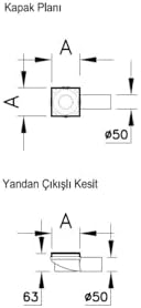 Alternative view of V-Flow Kare 5606979 Duş Kanalı, Yandan Çıkışlı, 10x10 cm, DK 800 Kapak, Mat Krom