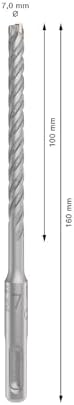 1x PRO SDS plus-5X Kırıcı Delici Delme Ucu (Donatılı Beton, Beton, Ø 7,00 mm, Professional Aksesuar Kırıcı Delici)