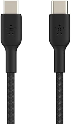 (0.5ft) Braided USB-C to USB-C Cable for 16, 16 Pro, 16 Pro Max, 16 Plus, 15, Galaxy S24, S23, Note10, 9, 8, iPad Pro & More -