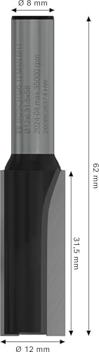 Professional Ahşap İçin Standart Yiv Frezesi (Ahşap İçin, Ø 12 Mm, Çalışma Uzunluğu 32 Mm, El Frezesi Aksesuarı)