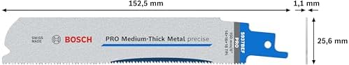 5x PRO Medium-Thick Metal S937BEF Hassas Panter Testere Bıçağı (Metal Borular ve Profiller, Demir İçermeyen Metaller, Uzunluk 150 mm, Professional Aksesuar Panter Testere) - Görsel 3