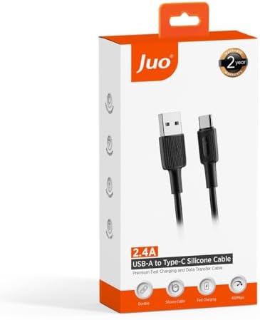 12W USB-A to Type-C Silikon Hızlı Şarj ve Data Kablosu Siyah 1 Metre